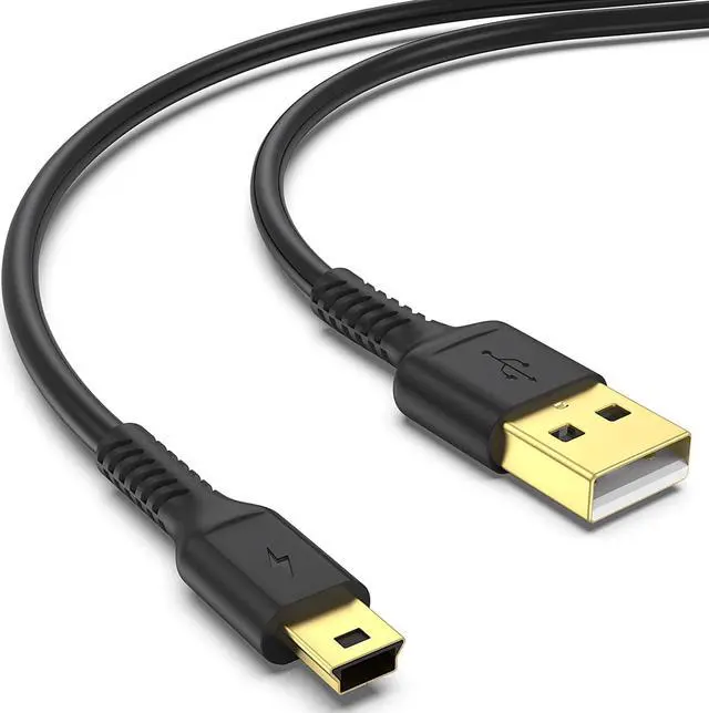 Main image of 6FT Mini USB Cable Standard USB 2.0 Type A Male to Mini B Male Charger Cord Compatible with PS3 Controller MP3 Player Camera Dash Cam Garmin GPS Hero 4/3+