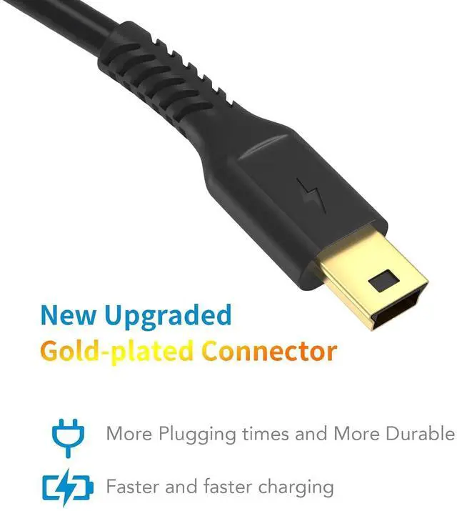 Alt view image 2 of 6 - 6FT Mini USB Cable Standard USB 2.0 Type A Male to Mini B Male Charger Cord Compatible with PS3 Controller MP3 Player Camera Dash Cam Garmin GPS Hero 4/3+