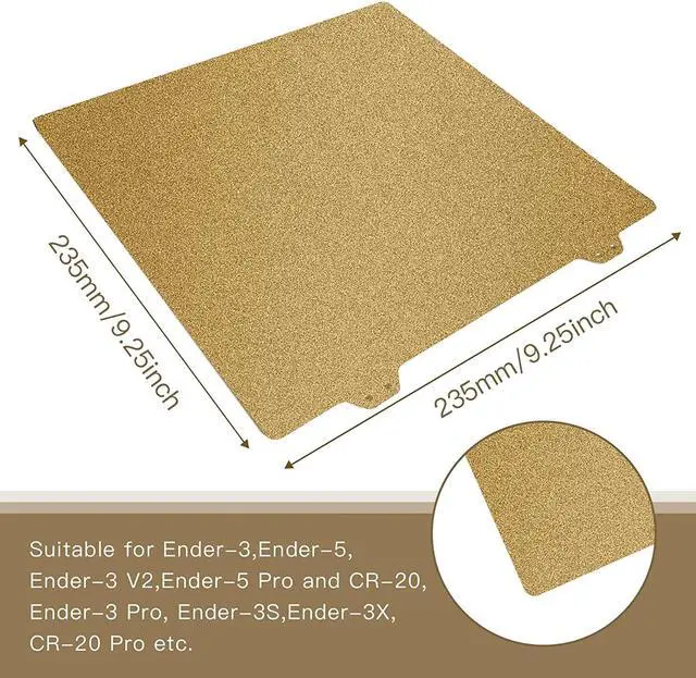 Alt view image 4 of 7 - Double Sided Textured PEI Printing Bed,3D Printer Parts Printing Plate Frosted PEI Surface 235x235mm for Ender 3 V2,Ender 3 Pro,Ender 3,Ender 5 Series,CR20,CP-01(Without Magnetic Bottom Sheet)