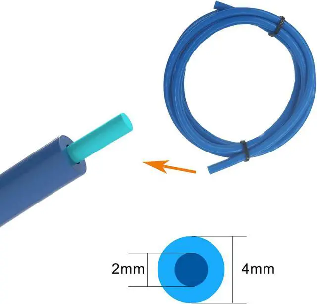 Alt view image 2 of 6 - 3D Printer Bowden Tube 2M, PTFE Tube Teflon Bowden Tubing with high Grade PC4-M6 & PC4-M10 Pneumatic Fittings,Tube Cutter, for 1.75mm Filament Ender 3/Ender 3 V2/Ender 3 Pro/CR 10 Series
