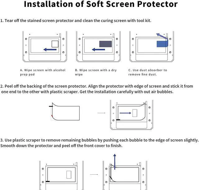 Alt view image 5 of 6 - KOYOFEI 5PCS Screen Protector for Photon M5S, M5S Pro, 3D Printer Screen Protector Film for Anycubic Photon M5S, M5S Pro 10.1inch Resin 3D Printer