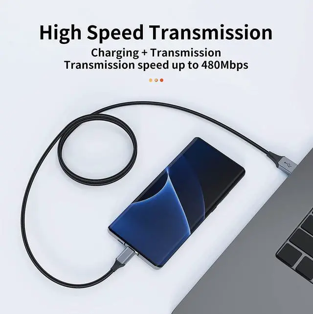 Alt view image 4 of 7 - USB C Cable 3-Pack(3ft/6ft/6ft) USB A to USB C Fast Charger Cord Nylon Braided Compatible with 16/15/Plus/Pro/Pro MaxGalaxy S25 S24 S23 S22 A51 S10 S9 and Other USB C Devices-Black