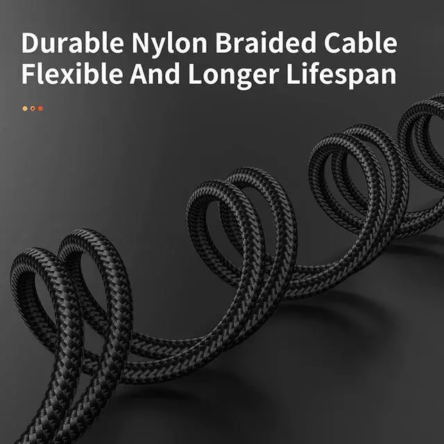 Alt view image 7 of 7 - USB C Cable 3-Pack(3ft/6ft/6ft) USB A to USB C Fast Charger Cord Nylon Braided Compatible with 16/15/Plus/Pro/Pro MaxGalaxy S25 S24 S23 S22 A51 S10 S9 and Other USB C Devices-Black