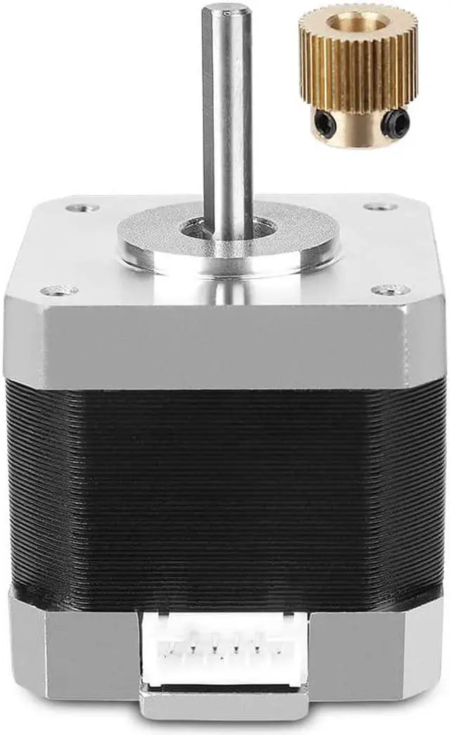 Alt view image 4 of 7 - Creality Official 42-40 Stepper Motor with Extruder Gear, 2 Phase 1A 1.8 Degree 0.4 N.M for 3D Printer Extruder, Compatible with E-axis of Ender 3/Ender 3 V2/Ender 3 pro/Ender 5/CR-10 3D Printer
