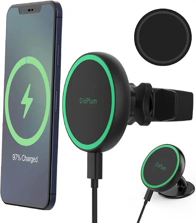 Main image of Magnetic Wireless Car Charger Mount Compatible with Magsafe iPhone 15/ iPhone 14/iPhone 13, Fast Charging Air Vent Magnet Accessories Car Phone Holder