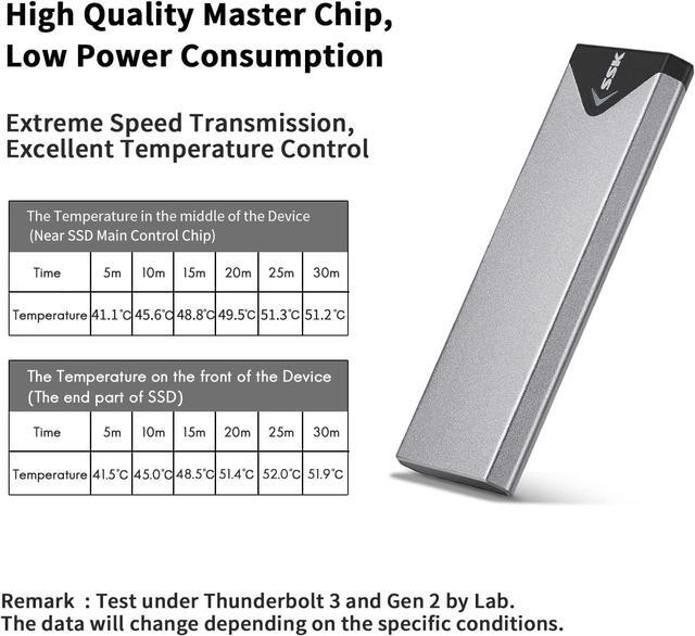 Alt view image 4 of 6 - Aluminum M.2 NVME SATA SSD Enclosure Adapter USB 3.2 Gen 2 (10 Gbps) to NVME PCI-E SATA M-Key/(B+M) Key Solid State Drive External Enclosure Support UASP Trim for NVME/SATA SSDs 2242/2260/2280
