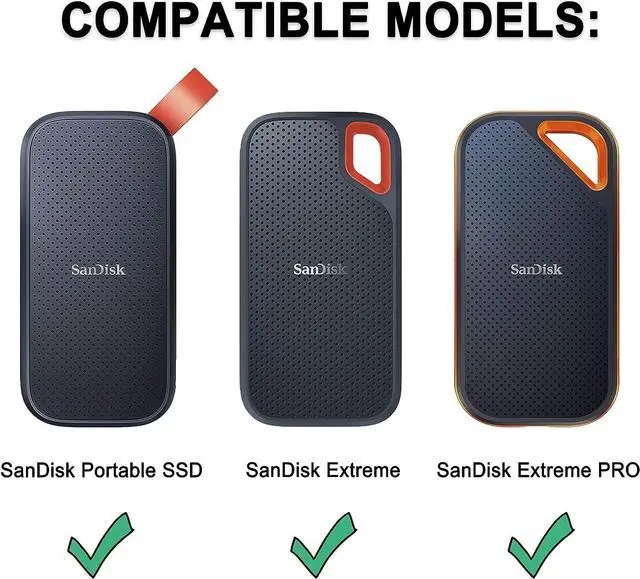 Alt view image 2 of 6 - Hard Carrying Case for SanDisk Extreme Pro/SanDisk Extreme Portable External SSD 500GB 1TB 2TB 4TB USB-C Solid State Drive EVA Shockproof Water Repellent Protective Storage Travel Bag Black