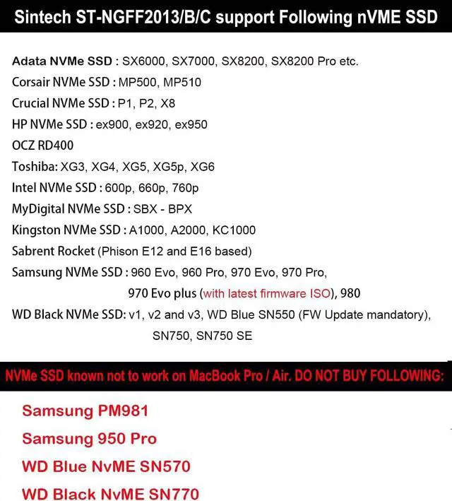 Alt view image 2 of 7 - NGFF M.2 nVME SSD Adapter Card for Upgrade 2013-2015 Year Macs(Not Fit Early 2013 MacBook Pro)