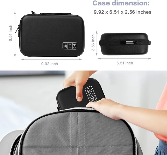 Alt view image 4 of 6 - MOSISO Electronic Organizer Travel Case Compatible with MacBook Power Adapter, Compatible with Magic Mouse & Pencil, SD Card, USB Flash Disk with 4 Modular Insert & 2 Cable Tie & Snap Hook, Black