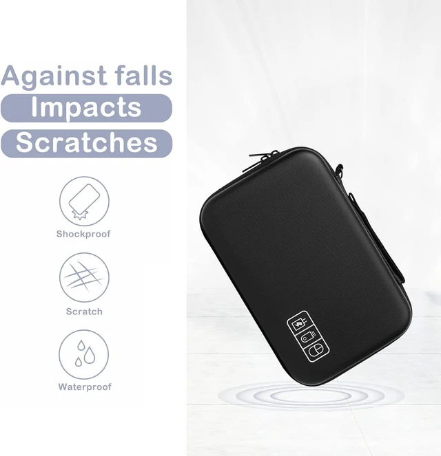 Alt view image 5 of 6 - MOSISO Electronic Organizer Travel Case Compatible with MacBook Power Adapter, Compatible with Magic Mouse & Pencil, SD Card, USB Flash Disk with 4 Modular Insert & 2 Cable Tie & Snap Hook, Black