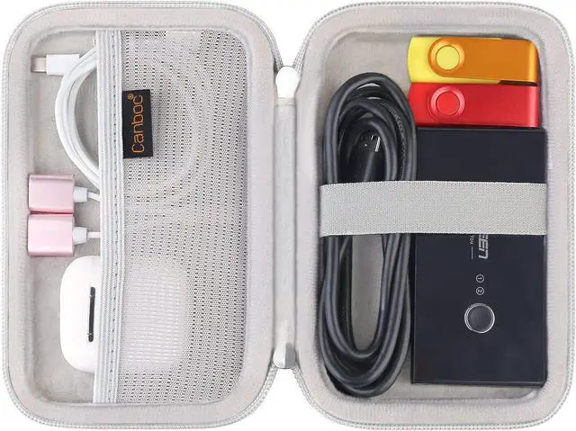 Alt view image 2 of 6 - Canboc Carrying Case for MacBook Air Pro Charger MagSafe/MagSafe 2 Power Adapter, iPhone 14/14 Pro MagSafe Charger, USB C Hub, Type C Hub, USB Multiport Adapter, Hard EVA Bag, White