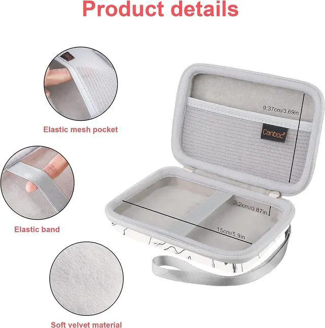 Alt view image 3 of 6 - Canboc Carrying Case for MacBook Air Pro Charger MagSafe/MagSafe 2 Power Adapter, iPhone 14/14 Pro MagSafe Charger, USB C Hub, Type C Hub, USB Multiport Adapter, Hard EVA Bag, White