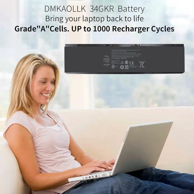 Alt view image 2 of 7 - DMKAOLLK E7440 Laptop Battery for Dell Latitude 14 7000 E7440 E7450 E7420 Series PFXCR 34GKR F38HT G95J5 3RNFD G0G2M T19VW 909H5 0909H5 451-BBFT 451-BBFV 451-BBFY E225846 Notebook Battery