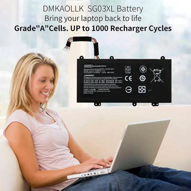 Alt view image 2 of 6 - 849048-421 SG03XL Battery for HP Envy M7 Notebook M7-u109dx M7-u009dx 17t-u100 CTO 17-u100 17-u163cl 17-u177cl 17-u292cl 17-u273cl 17-u275cl 17-u153nr 17-u175nr Series 849314-856 849314-850 w2k88ua