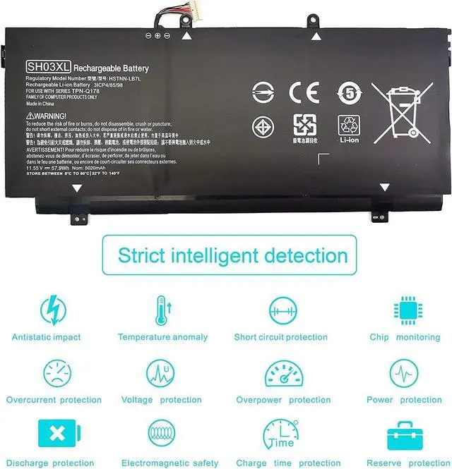 Alt view image 4 of 7 - HT03XL Battery Replacement HP Pavilion Laptop Battery 15-cs3xxx 15-cs2xxx 15-cs1xxx 15-cs0xxx 15-cw0xxx 15-cw1xxx 15-cw0 15t-cs300 15t-cs200 15t-cs0 15-cs3073cl 15-cs3153cl 15-cs3063cl Ht03xl Battery