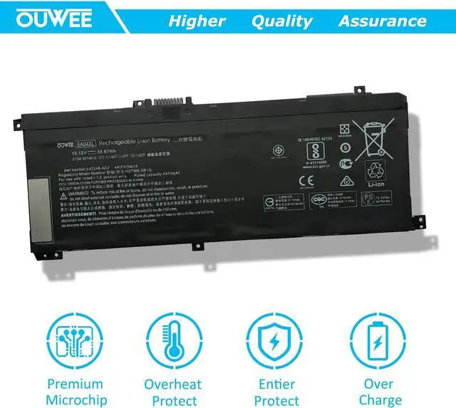 Alt view image 5 of 7 - OUWEE SA04XL Laptop Battery Compatible with HP Envy X360 15-DR 15-DR0010TX Series Notebook HSTNN-OB1F HSTNN-OB1G HSTNN-UB7U L43248-541 L43248-AC1 L43248-AC2 L43267-005 SAO4XL 15.12V 55.67Wh