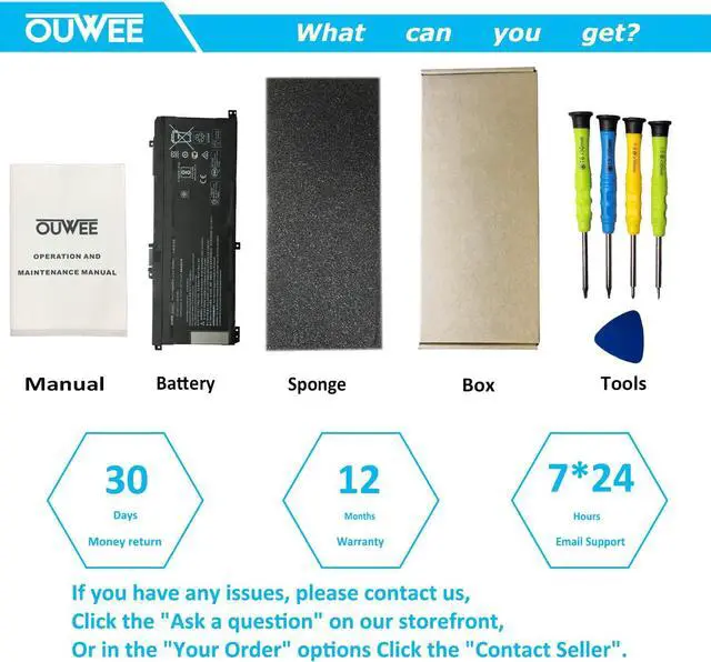 Alt view image 7 of 7 - OUWEE SA04XL Laptop Battery Compatible with HP Envy X360 15-DR 15-DR0010TX Series Notebook HSTNN-OB1F HSTNN-OB1G HSTNN-UB7U L43248-541 L43248-AC1 L43248-AC2 L43267-005 SAO4XL 15.12V 55.67Wh