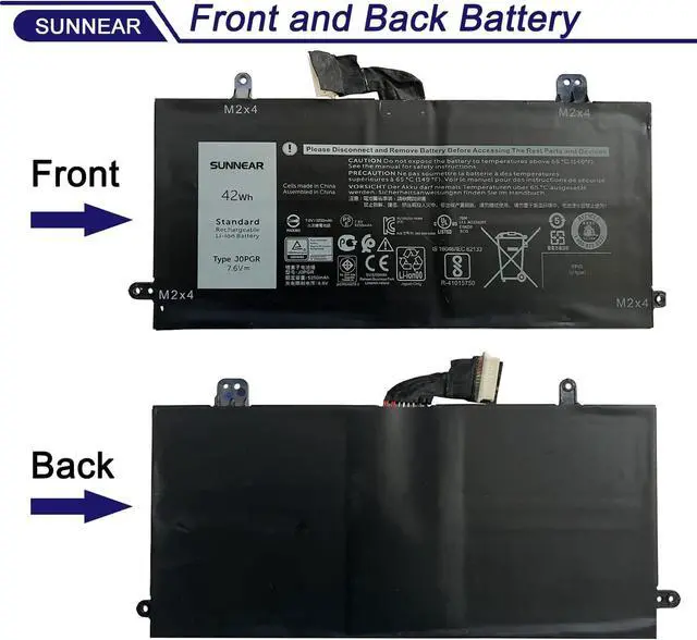 Alt view image 3 of 6 - SUNNEAR J0PGR Laptop Battery Replacement for Dell Latitude 12 5285 E5285 5290 2-in-1 T17G T17G001 T17G002 Series Notebook JOPGR 0J0PGR 0RDYCT RDYCT 1WND8 X16TW 0X16TW FTH6F 0FTH6F FTG78 7.6V 42Wh