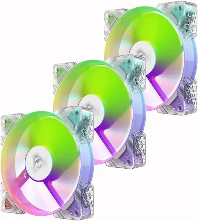 Main image of ALSEYE N12 Case Fans, 3 Pack 120mm ARGB & PWM PC Case Cooling Fans with Controller, Ultra Quiet High Airflow Half-Transparent White Computer Case Fan