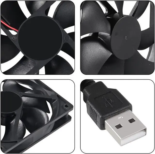 Alt view image 6 of 6 - 2PACK 120mm 5V USB Computer PC Fan, 120mm Fan 5V USB Brushless 12025 120x25mm for Cooling PC Computer Case CPU Coolers Radiators