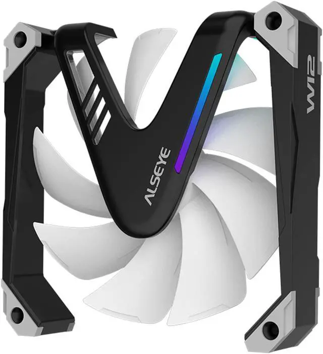 Alt view image 2 of 6 - W12 Case Fan Extraordinary W Designed PC Case Fan Full Aluminium Frame Case Fan 120mm ARGB & PWM Computer Case Fan
