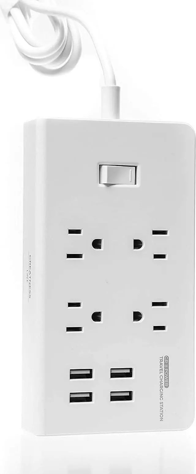 Alt view image 3 of 7 - GR-8 Power Compact & Slim Travel Charging Station - International Power Adapter - Surge Protector - Power Strip with 4 Intelligent USB - Free Bonus Included