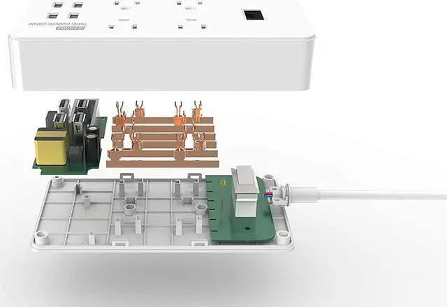 Alt view image 7 of 7 - GR-8 Power Compact & Slim Travel Charging Station - International Power Adapter - Surge Protector - Power Strip with 4 Intelligent USB - Free Bonus Included