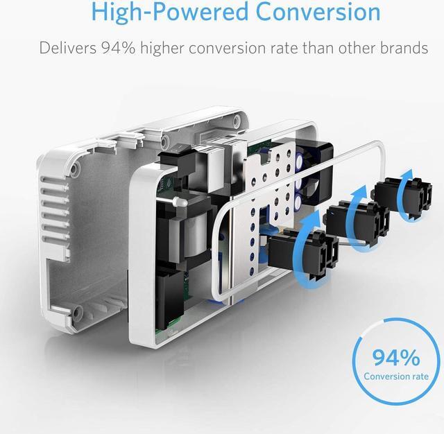 Alt view image 6 of 7 - BESTEK International Travel Adapter Power Step Down 220V to 110V Voltage Converter with QC3.0 USB Charging Port Universal Travel Plug Adapter for UK/AU/US/EU/Asia, ETL Listed White