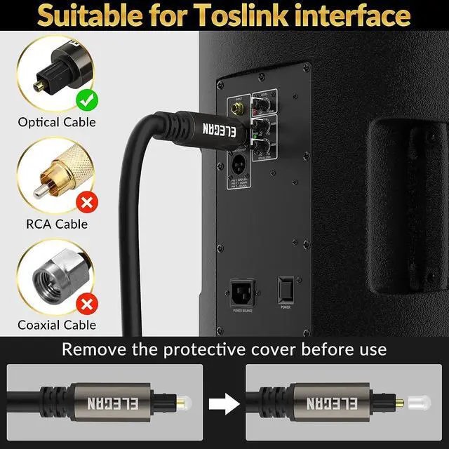 Alt view image 5 of 6 - Optical Audio Cable 200 Ft Digital Audio Toslink Cable Cord-Fiber Optic-Gold Plated-Flexiable&Durable-for Home Theater,Sound Bar,PS4&Xbox-with 4 Right Angled and Mini Toslink Adapters+Ties