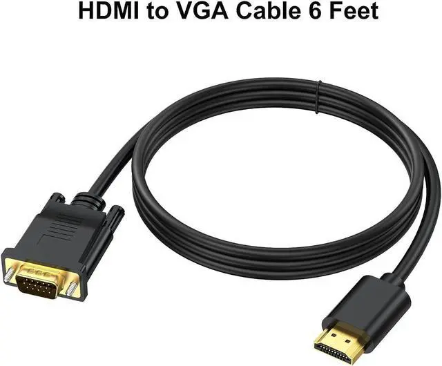 Alt view image 6 of 7 - HDMI to VGA Cable 6 Feet HDMI to VGA Adapter (Male to Male) 1080P HD Video Cord Compatible for Computer Desktop Laptop PC Monitor Projector HDTV and More (NOT Bidirectional 1.8M)