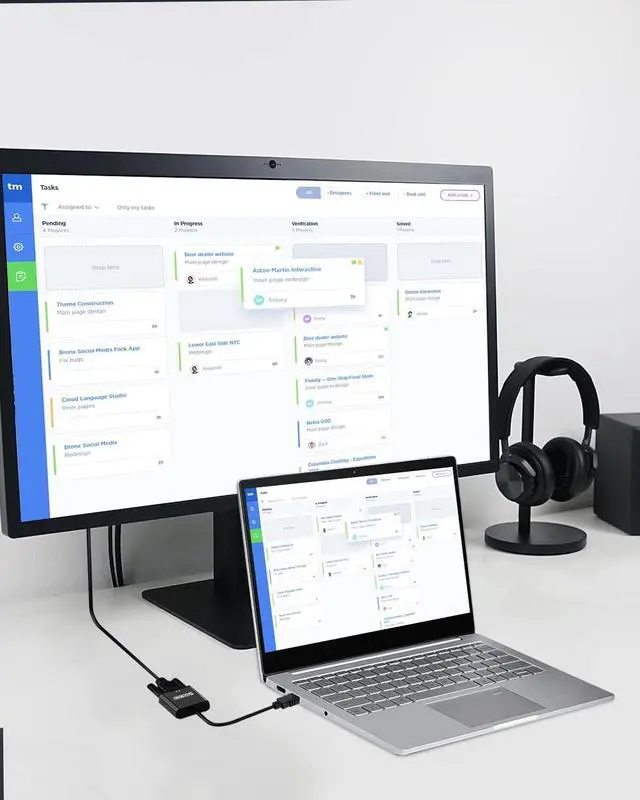 Alt view image 7 of 7 - HDMI to VGA Adapter Gold-Plated HDMI to VGA Adapter Male to Female for Computer Desktop Laptop PC Monitor Projector HDTV Chromebook Raspberry Pi Roku Xbox and More - Black