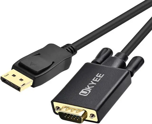 Alt view image 5 of 6 - Displayport to VGA Cable 6Ft 2-Pack, Display Port (DP) to VGA Adapter Cord 6 Feet for Computer Monitor Projector and More Gold-Plated