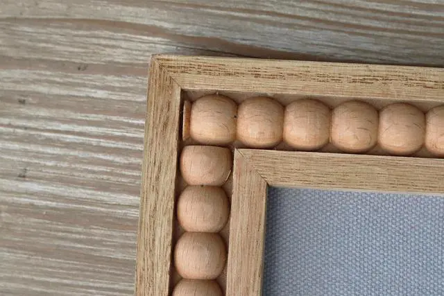 Alt view image 2 of 6 - Family Wall Hanging Sign with Gray Fabric Background and White Yarn Sentiment - Bedroom, Living Room, Home Wall Decor-Bead Border Design - OEM