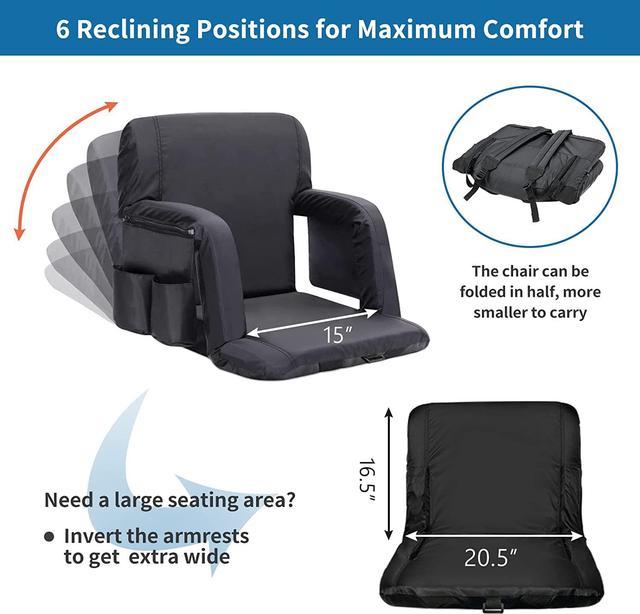 Begonia.K Portable Stadium Seat Cushion ,Lightweight Padded Seat for  Sporting Events & Outdoor Concerts , Bleacher Cushion with Backrest 