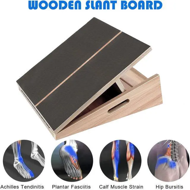 Alt view image 6 of 7 - Wood Slant Board Exercise Adjustable Incline Calf Stretch Stretcher Wedge Footrest for Squats Achilles Plantar Fasciitis