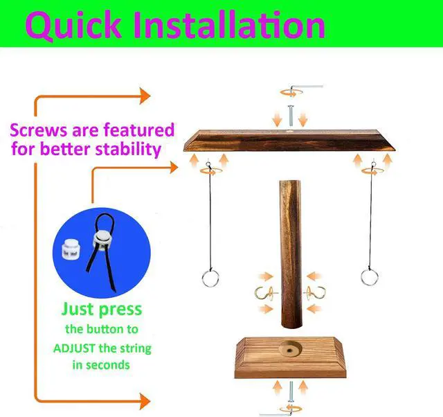Alt view image 5 of 7 - Ring Toss Game for Adults Hook and Ring Game Tabletop Outdoor Bar Battle Drinking Kids with Shot Ladder 2 Dices Glasses 9.8 inch