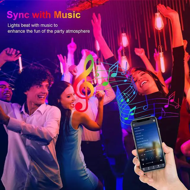 Alt view image 4 of 7 - maylit 50FT Bluetooth LED Strip Lights with App Control Remote, 5050 RGB LED Lights for Bedroom, Ultra Long Music Sync Color Changing LED Light Strip for Room Party Home Decoration