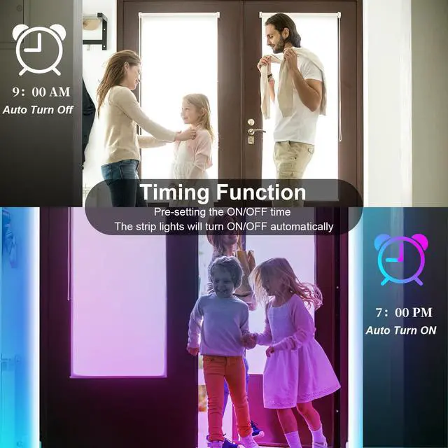 Alt view image 5 of 7 - maylit 50FT Bluetooth LED Strip Lights with App Control Remote, 5050 RGB LED Lights for Bedroom, Ultra Long Music Sync Color Changing LED Light Strip for Room Party Home Decoration