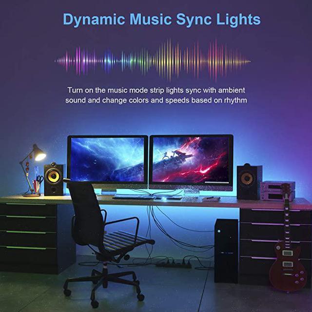 TV Led Backlight, ViLSOM 8.2ft Bluetooth App and Remote Control Led Lights  for TV PC 32-60inch, Music Sync USB Led Strip Lights for TV Ambient,  Bedroom, Gaming Room and Home Decoration 