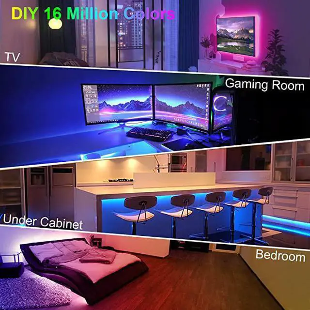 Alt view image 5 of 7 - TV Led Backlight, ViLSOM 8.2ft Bluetooth App and Remote Control Led Lights for TV PC 32-60inch, Music Sync USB Led Strip Lights for TV Ambient, Bedroom, Gaming Room and Home Decoration