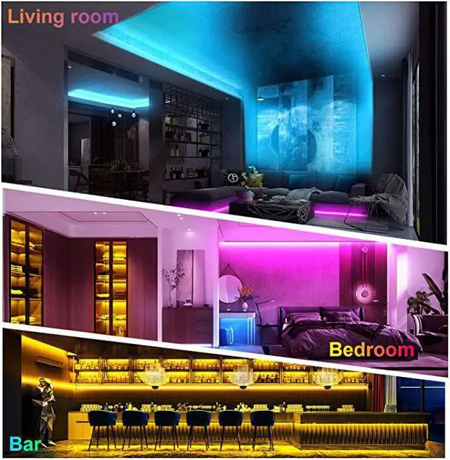 Alt view image 7 of 7 - 40FT Led Strip Lights, ViLSOM Smart APP and Remote Control Music Sync Led Lights for Bedroom, Room, Ceiling, Party, Home Decoration with SMD 5050LED 16 Million Colors RGB Light Strip Bias Lighting