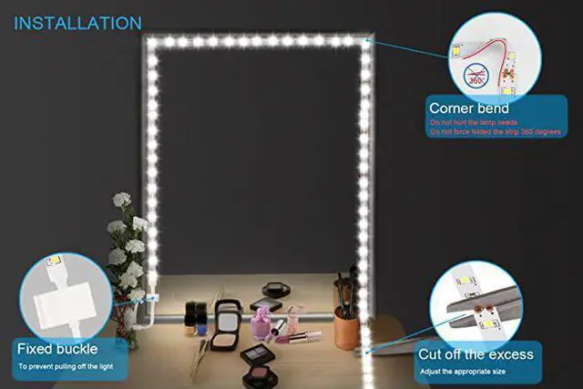 Alt view image 3 of 7 - Led Vanity Mirror Lights Kit,ViLSOM 13ft/4M 240 LEDs Make-up Vanity Mirror Light for Vanity Makeup Table Set with Dimmer and Power Supply,Mirror not Included.
