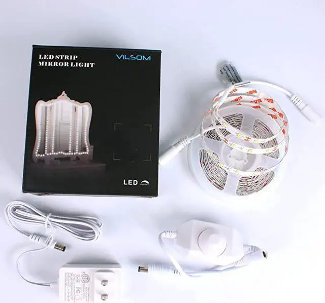 Alt view image 6 of 7 - Led Vanity Mirror Lights Kit,ViLSOM 13ft/4M 240 LEDs Make-up Vanity Mirror Light for Vanity Makeup Table Set with Dimmer and Power Supply,Mirror not Included.