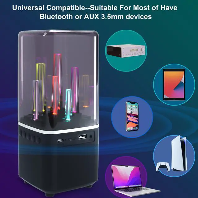 Alt view image 2 of 7 - City Light Bluetooth Audio, Portable Small Audio, Multifunctional Colorful Table Lamb for Working Place, Study Room & Kitchen
