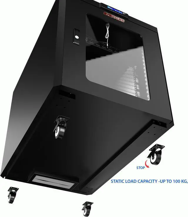 Alt view image 3 of 3 - 12U 35-inch Soundproof Server Cabinet Noise Reduction Network IT Rack Enclosure Sound Cut Networking Box Enclosed Cabinet for IT Server 19" Standard Equipment - Cooling Fans - LCD-SCREEN - THERMOSTAT