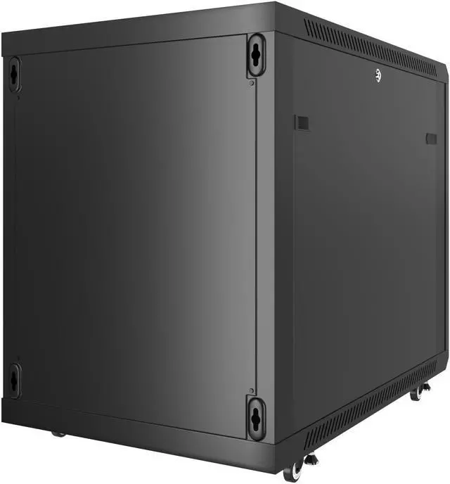 Alt view image 7 of 7 - 12U Server Cabinet Network Rack 35-inch Depth Standing Enclosed Locking Networking Enclosure on Wheels  - POWERSTRIP - CASTERS - SHELF - DUST-PROOF CABLE ENTRIES - LOCKABLE - 31-INCH USABLE DEPTH
