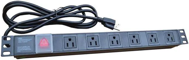Alt view image 7 of 8 - 6U Wall Mount Server Rack Network Cabinet Lockable Standing Networking Enclosure on Feet 24-inch Depth - 8-Socket POWERBAR - Heavy-Duty SHELF - LEVELERS - Dust-Proof Cable Entries