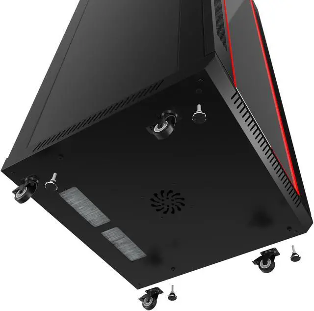 Alt view image 4 of 7 - 18U Server Rack Network Cabinet 24-inch Depth Standing Enclosed Locking Networking Enclosure on Wheels  - POWERSTRIP - CASTERS - 2 X SHELVES - DUST-PROOF CABLE ENTRIES - LOCKABLE - Sysracks