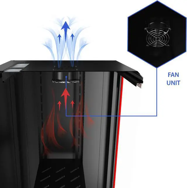 Alt view image 4 of 7 - Server Rack – 6U - Wall Mount Rack - Locking Cabinet for Network - Electronics - Security - Audio - Video - AV Equipment - Data Rack - Legs / Power Strip / Shelf / Fan - 24-Inch Deep