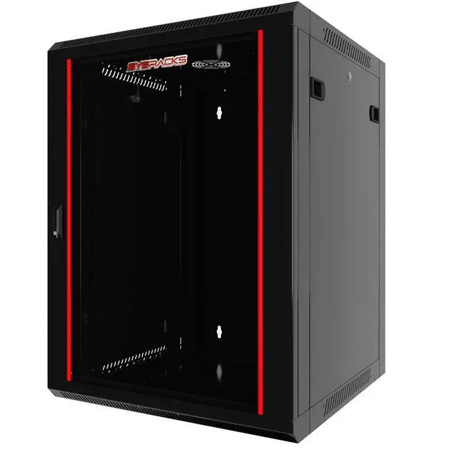 Main image of Sysracks 15U Wall Mount Server Rack Cabinet, 24-Inch Deep, for 19-Inch Equipment, Glass Door
